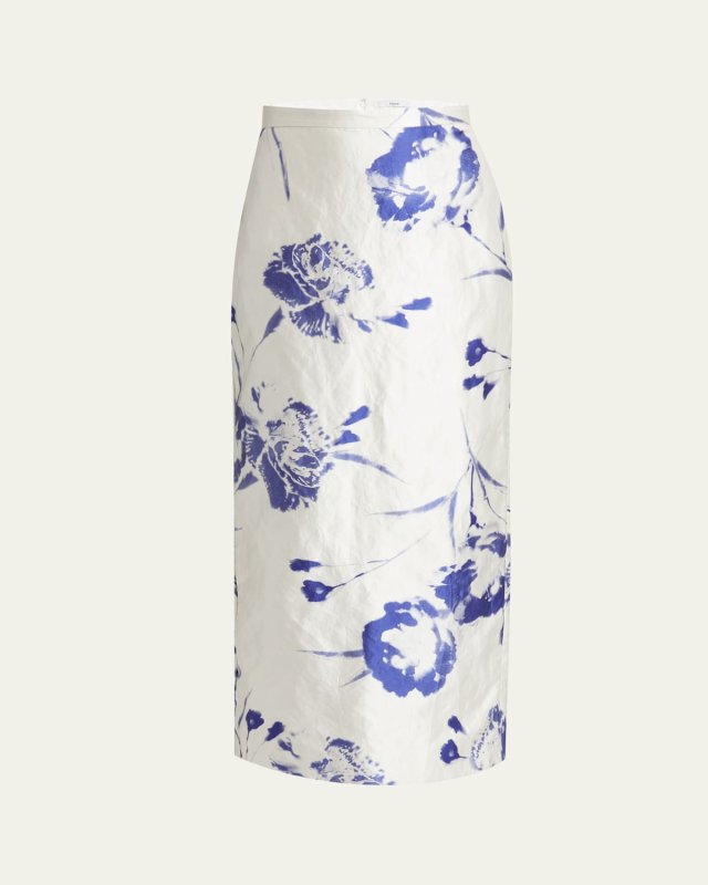 Floral Pencil Midi Skirt